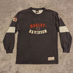 Harley-Davidson Seattle Dark & Light Gray  Long Sleeve Stitched Logo Shirt - Med